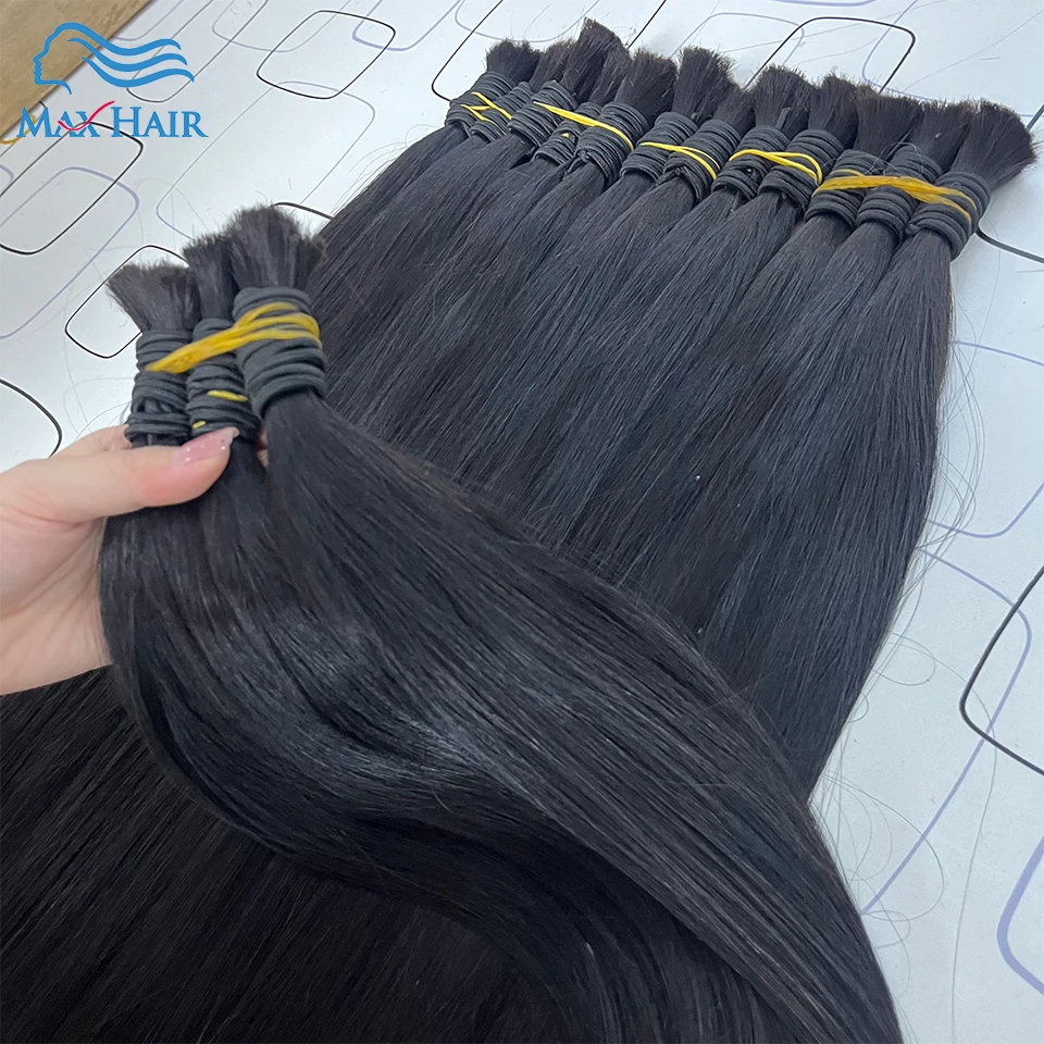 Human Hair bulk 16A Full Tali Extension Straight No weft Indian Hair Vendor Virgin Bundles Bulk 100% Human Natural Hair Braiding