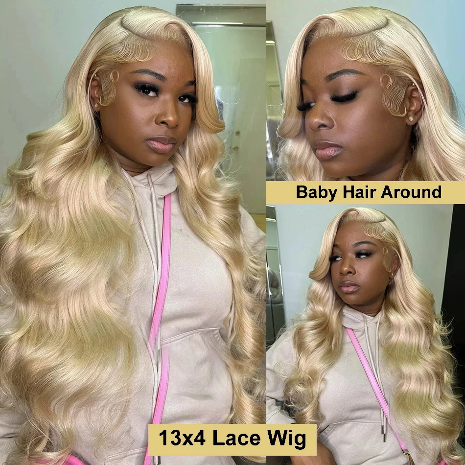 Wig rambut manusia renda depan transparan 13x6 pirang 613 rambut manusia Brasil 220% Wig Frontal renda berwarna 13x4 Hd untuk wanita