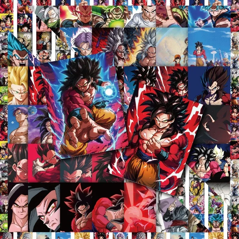 

55 шт. наклеек с аниме Dragon Ball, наклейки Super Saiyan, наклейки с Гоку и Вегетой, водонепроницаемые декоративные наклейки для журналов и багажа.