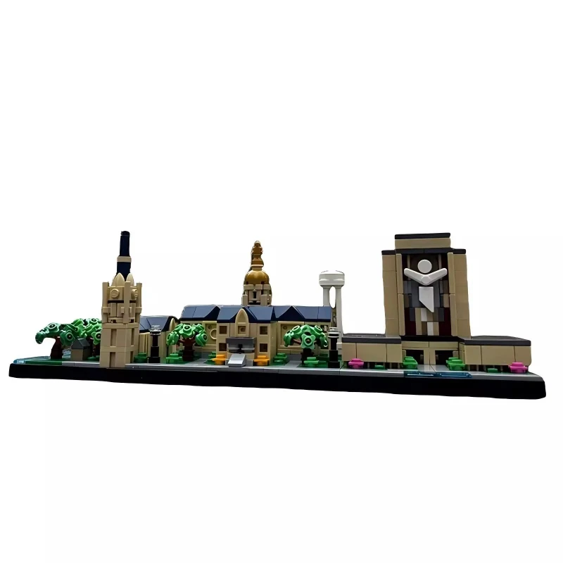 MOC-Juego de bloques de construcción de arquitectura Modular creativa, vista a la calle de la ciudad de París, modelo del horizonte de la Santa madre, juguete para regalo de colección para adultos
