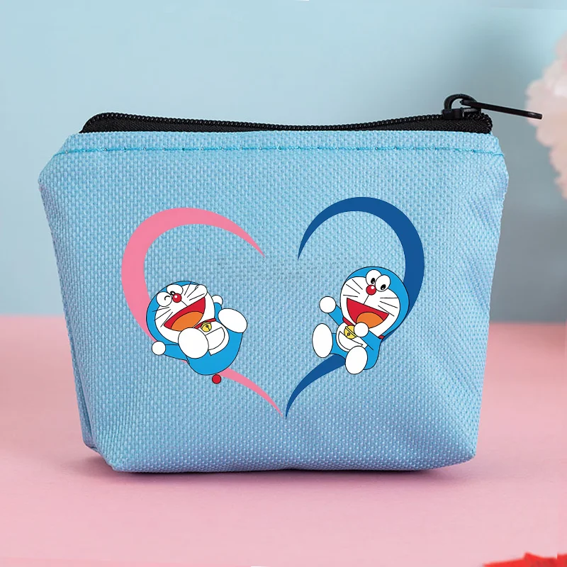 Doraemon Coin Purse Cartoon Print Canvas Wallet Earphone Key Money Storage Bags Nobi Nobita Kawaii Zipper Pouch Birthday Gifts