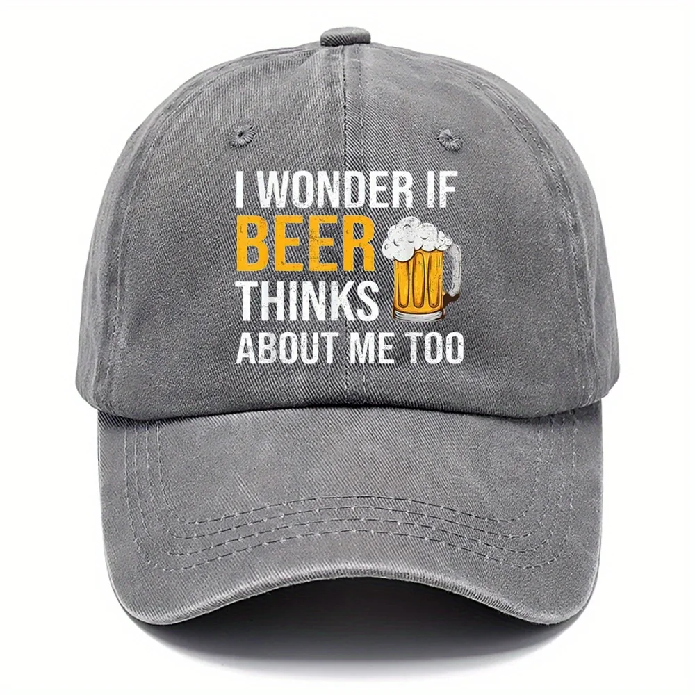 

1 Beer-style Washed Cap, Fishing Baseball Cap, Dad Hat, Washed Cap, Adjustable Style Baseball Cap, Suitable for Workouts, Runnin