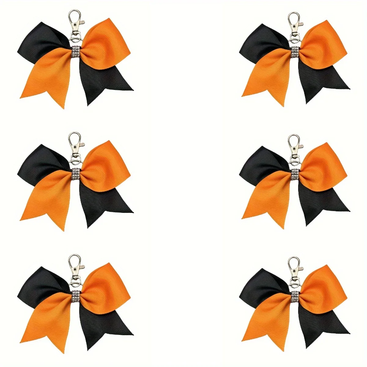 

Rhinestone Cheerleader Bow Keychain Set 6PCS Sports Theme Bag Charm for Baseball Volleyball Fans Gift Ideas for Teen Girls