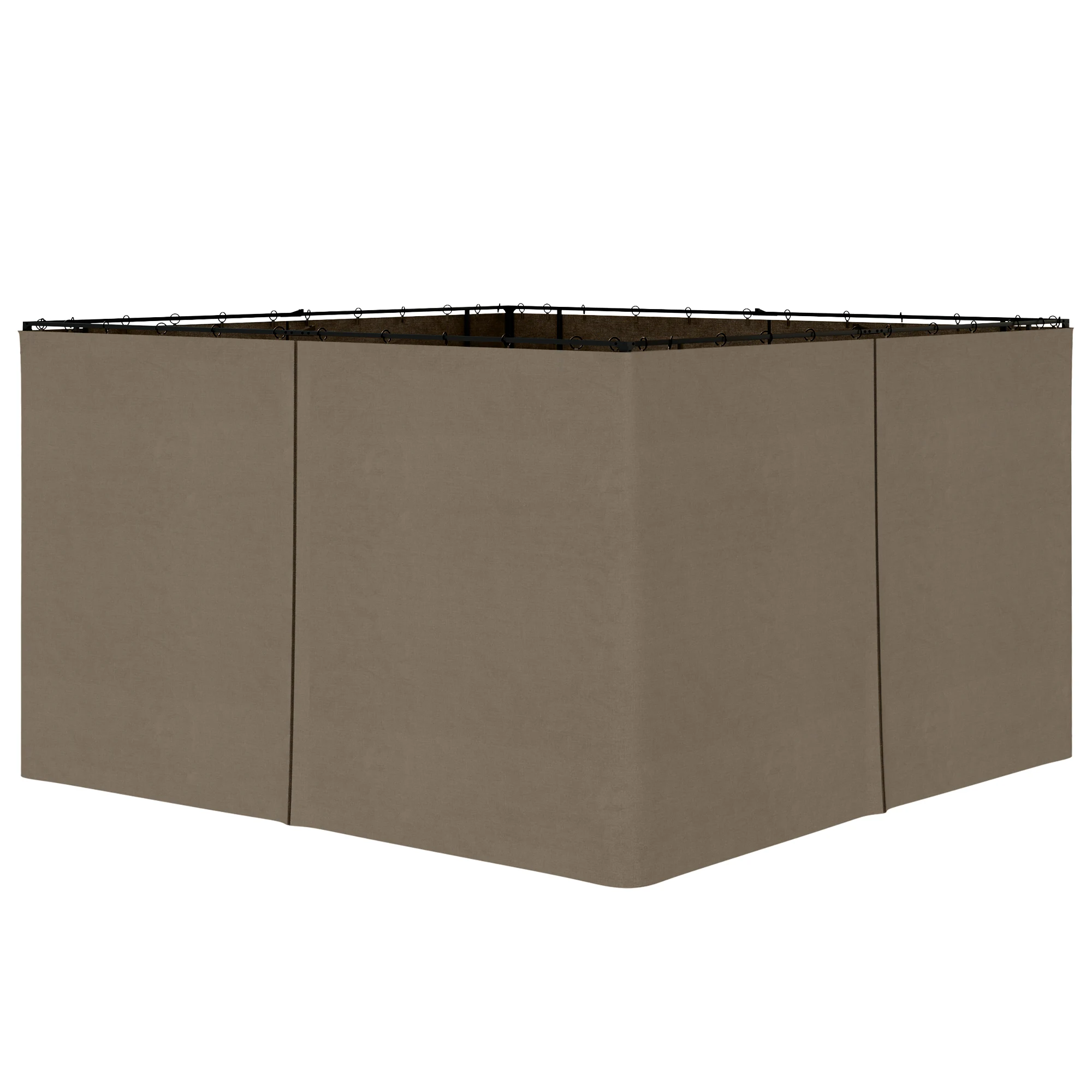 

x 11.8' Gazebo Sidewall Set with Hooks/C-Rings, Brown