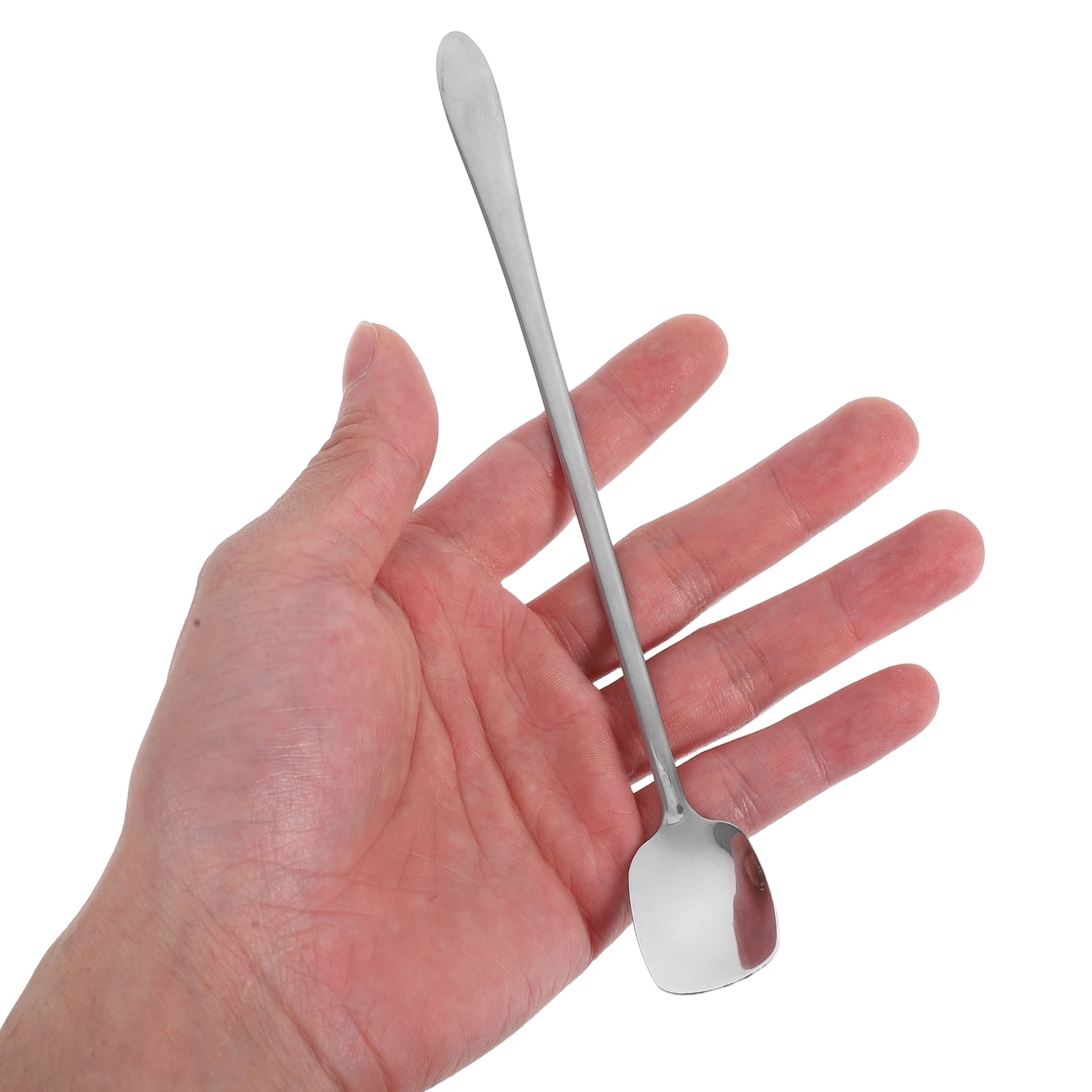 

5pcs Stainless Spoon Long Handle Square Head Cocktail Ice Coffee Stirring Multi Stainless Steel Cocktail Spoon Use Bar