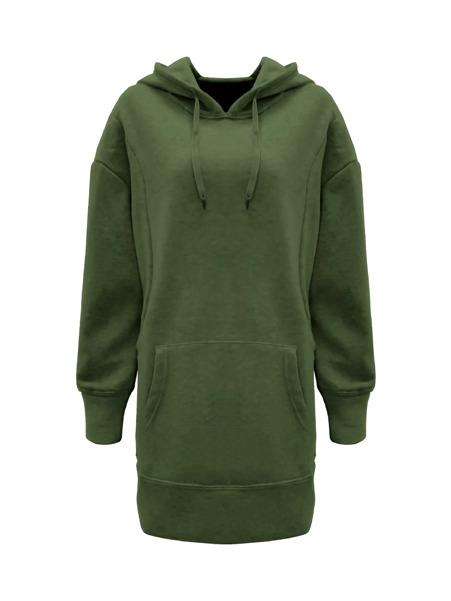 Oversized Hoodie Dress Women Loose Long Sleeve Pocket Drawstring Sweatshirt Dress Casual Streetwear Daily Wear Warm Pullover
