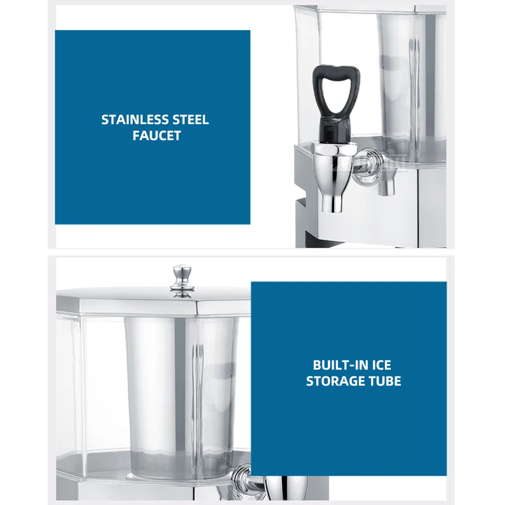 Cold and Hot Juice Bucket Dual Layer Octagonal Hotel Beverage Machine Commercial Bufft Machine