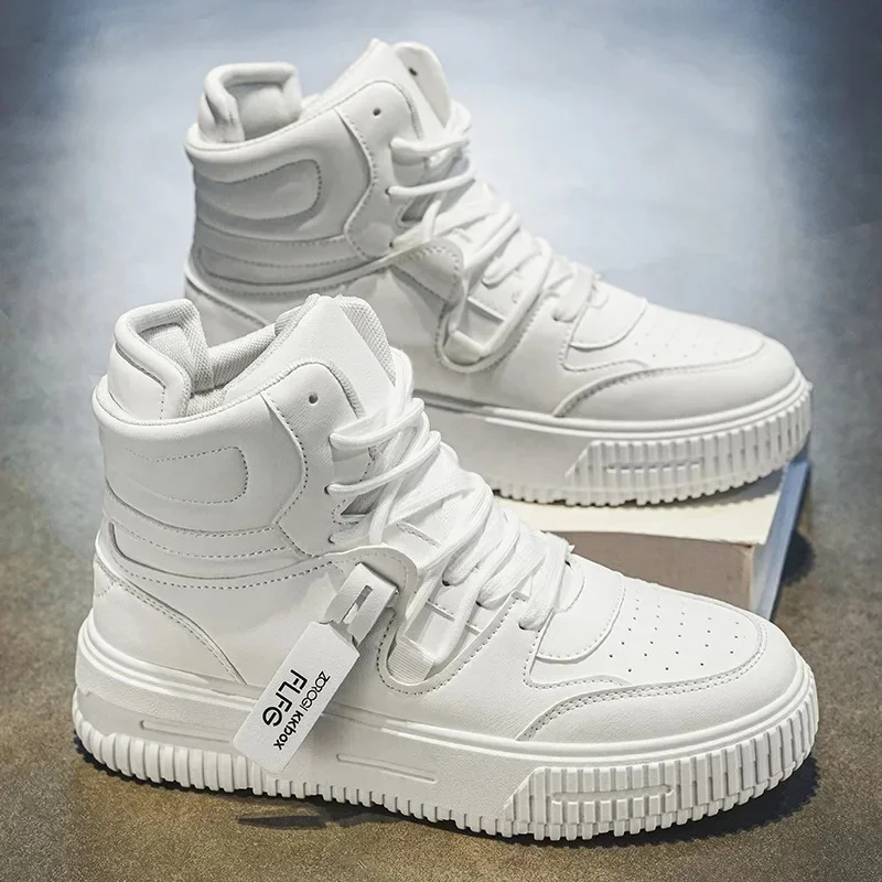 

Trendy and Fashionable New Solid-color Street-style Mid-top Lace-up Comfortable Leather All-season Outdoor Men's Boots