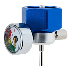 Aluminum Propane Filling Adapter for Green Gas with Pressure Gauges and Thimble Protective Cover Use with Propane Camping Tank