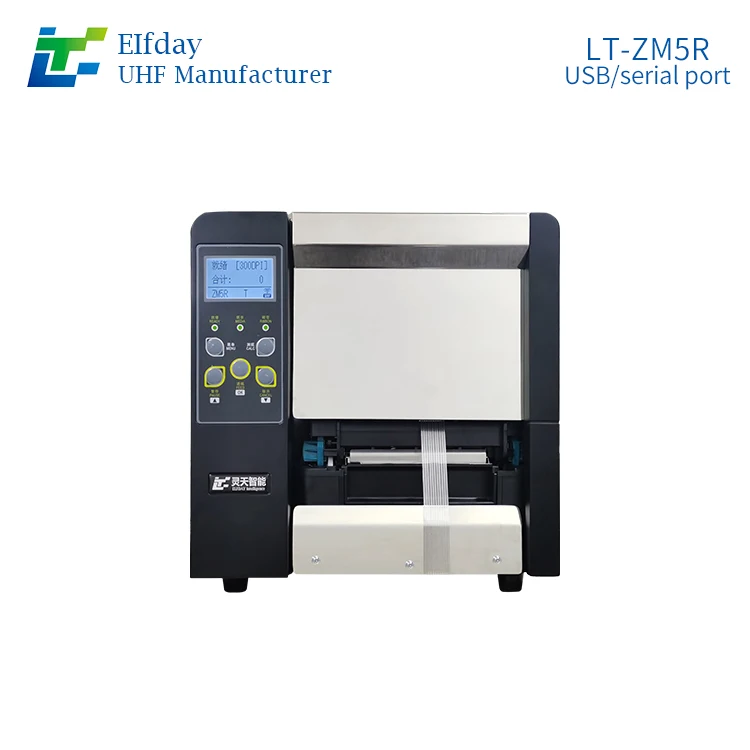 RFID Printer UHF Electronic Label Barcode Heat Transfer Carbon Belt Machine Jewelry Label Machine 860~960Mhz Band