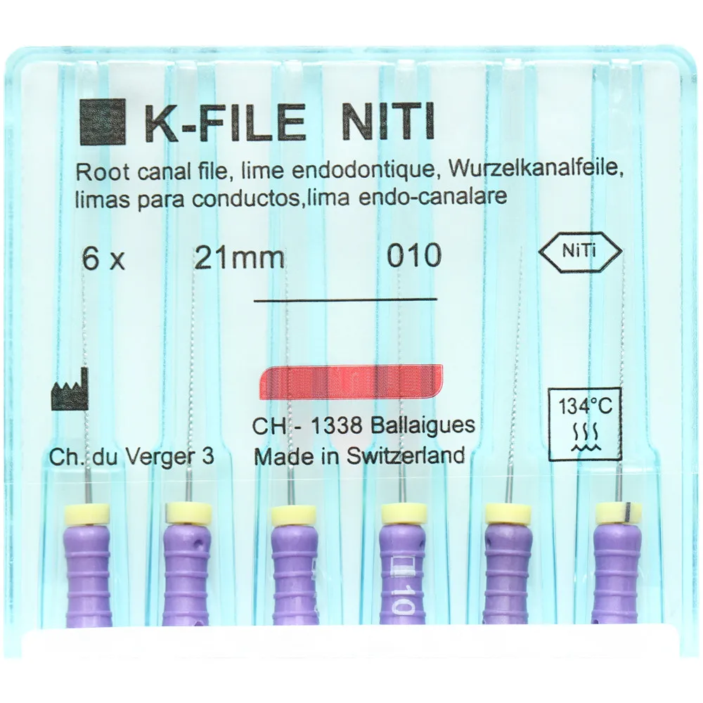 Canal radicular Endo Flexível Dental K-File NiTi, Uso Manual, Níquel Endodôntico, Titânio Dentistry Instruments, 21mm, 25mm, 31mm, 3 Pacotes