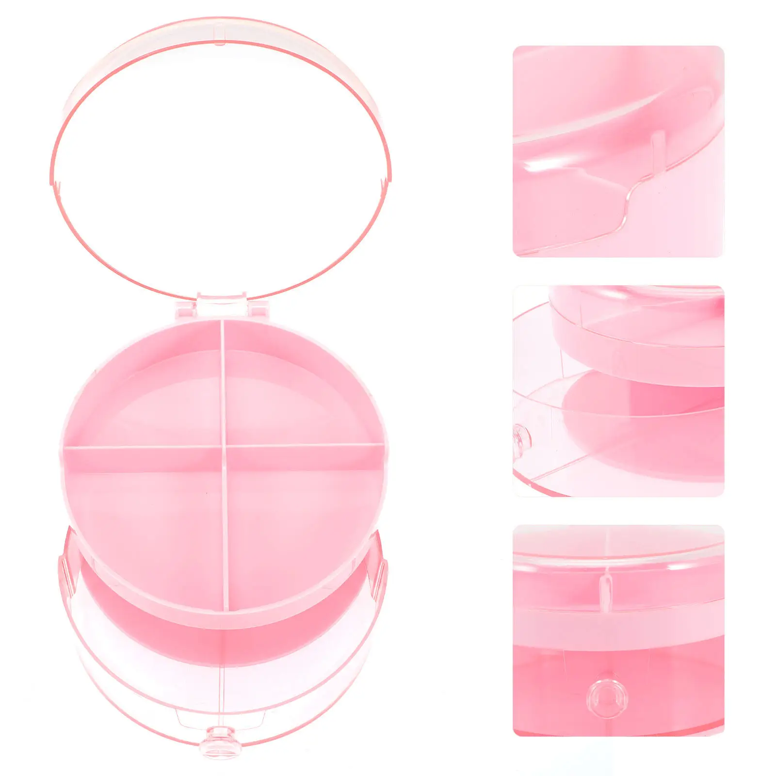 

1pcs Jewelry Box Small Double Layer Travel Organizer For Storage Box Candy Gift Display Case Bedroom Closet Table