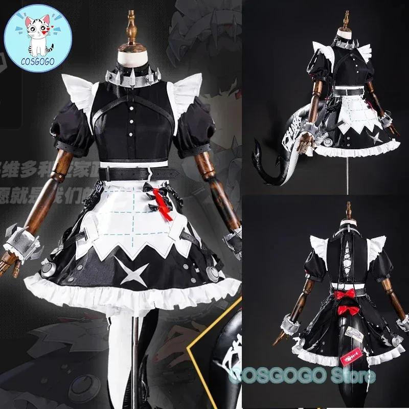 Game Zenless Zone Zero Ellen Joe Victoria Home Economics Maid Attire Cosplay Costume Halloween Outfits Women Anime Clothing Tail