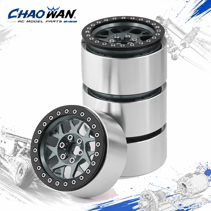1.9 Llantas con sistema de bloqueo de neumáticos para vehículos RC, de aleación de aluminio, con hexágono de 12 mm, para vehículos todoterreno a escala 1:10, compatibles con Axial SCX10 90046, Tamiya