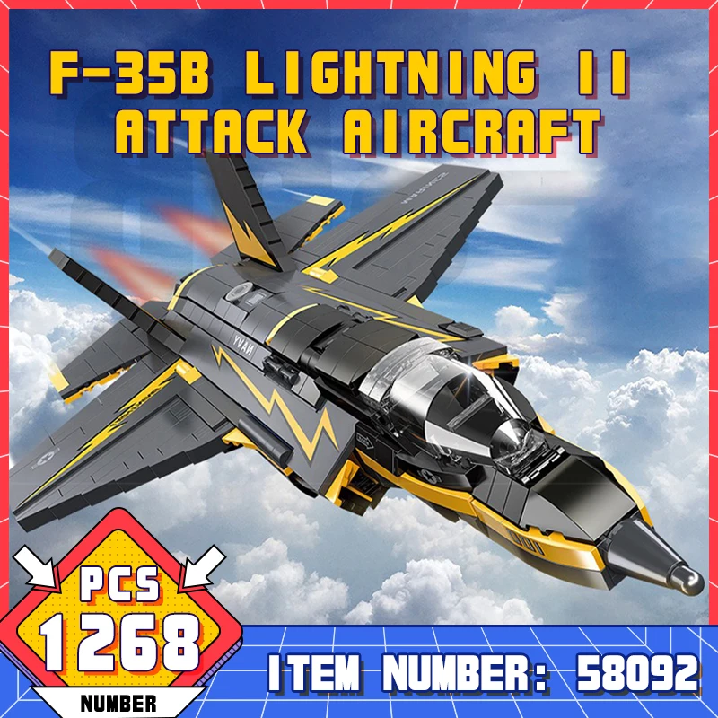

58092 Military Air Force Plane Model Bricks F-35B II Attack Aircraft Fighter Building Blocks Educational Toys For Children Boys