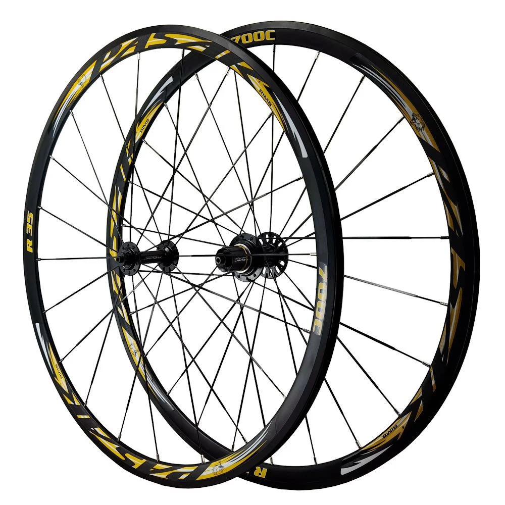 Piring Bearing Road Wheelset 700C Road Bike Wheelset Bicycle Wheel 11/12 Speed Flat Rim C-Brake V-Brake