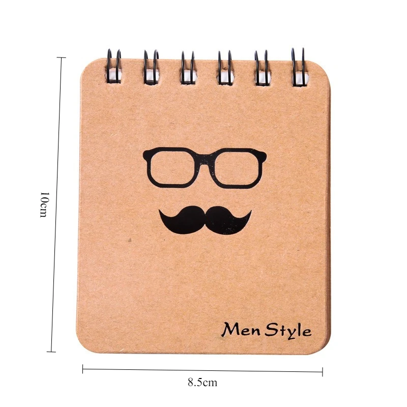 Creative Bearded Series Mini Blank Memo Pad Portable Words Recite Book Cowhide Notepad School Office Stationery