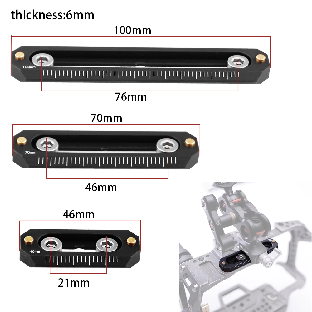 

Mini NATO Rail Camera Anti-Off Quick Release NATO Rail Thickness 6mm Length 48 78mm for FX3/FX30 camera NATO Handle Camera Cage