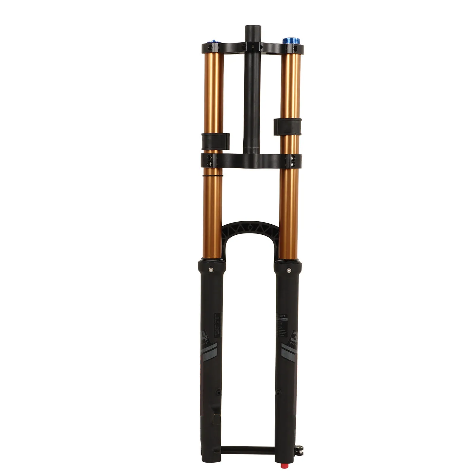 Mountain Bike Front Fork Aluminum Alloy Straight Tube Gold Bike Suspension Fork Silent Ride Manual Lockout for Bike Accessory