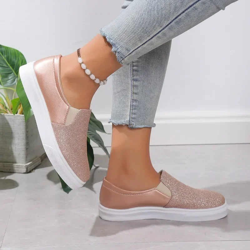 2025 sapatos femininos tênis de corrida plana rosa casual luxo vulcanizado meninas confortável moda tendência nova rock