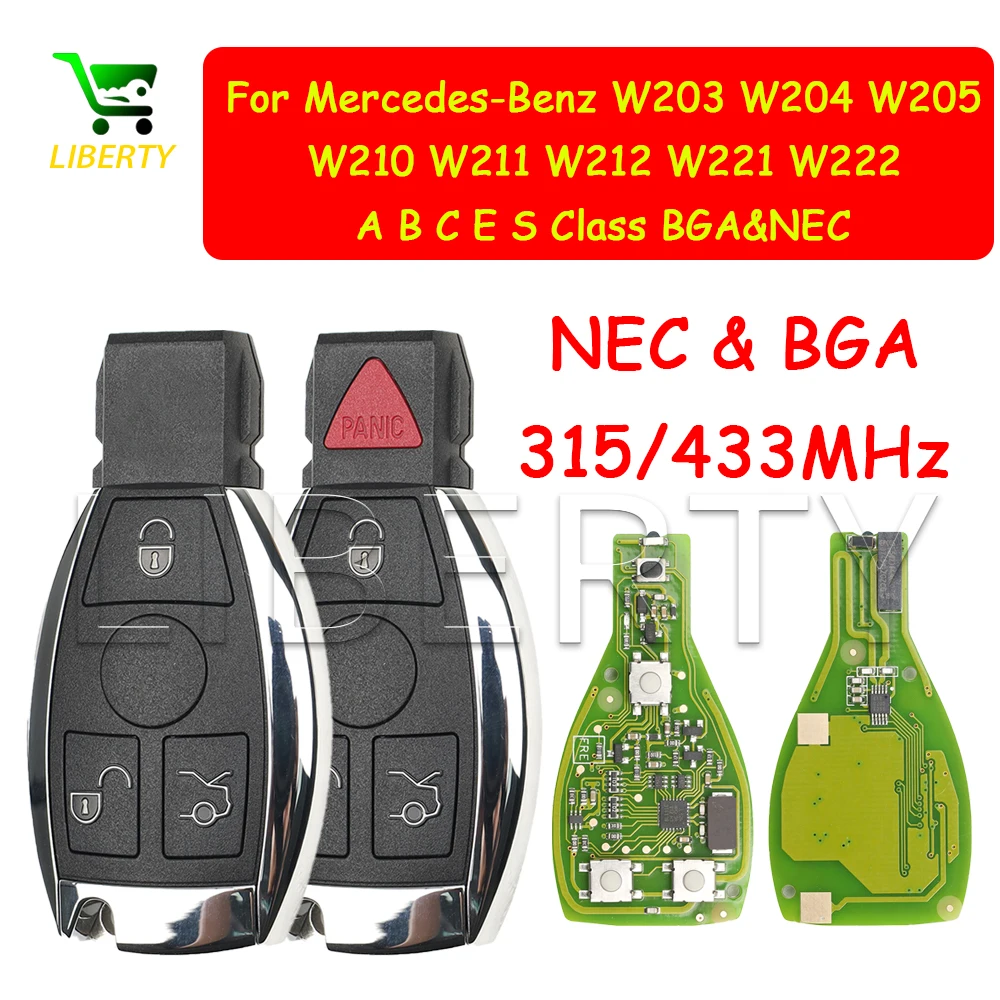 

Liberty BGA&NEC 315/433MHz Remote Card Key for Mercedes-Benz W203 W204 W205 W210 W211 W212 W221 W222 A B C E S Class Support