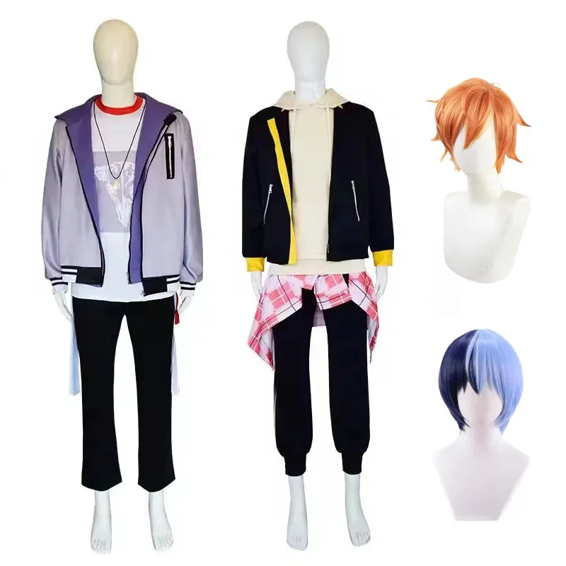 

l2025l New Aoyagi Toya Shinonome Akito Cosplay Costume Wig Anime Project Sekai Colorful Stage Vivid BAD SQUAD BAD DOGS PJSK Outf