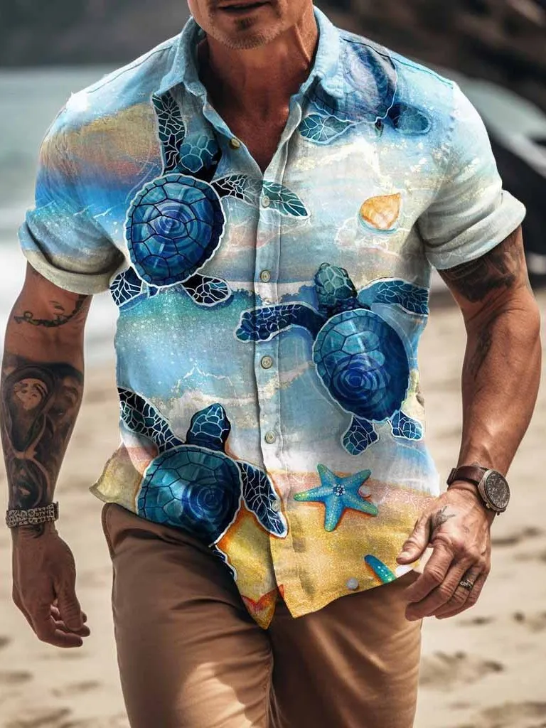 

Men's ort Sve Button up irt 3D Digital Print Hawaiian Sle Casual Loose Fit Comfortable Fabric Daily Wear