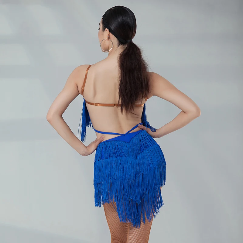 Fringe Latin Competition Dress Women Salsa Clothing Sexy Samba Dancing Outfit Stage Performance Costume Tango Dancewear DL9792