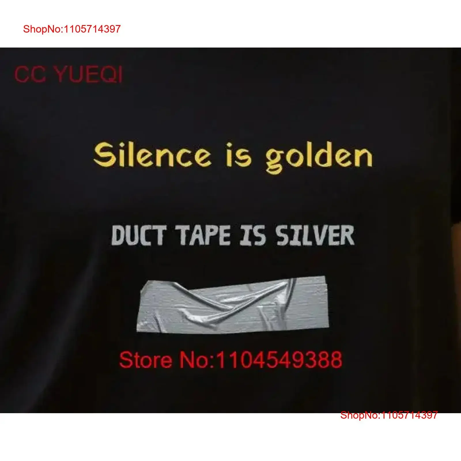 Silence is Golden Duct Tape Silver T Shirt Sarcastic Funny Witty idea Novelty vintage Washed Comfortable streetwear