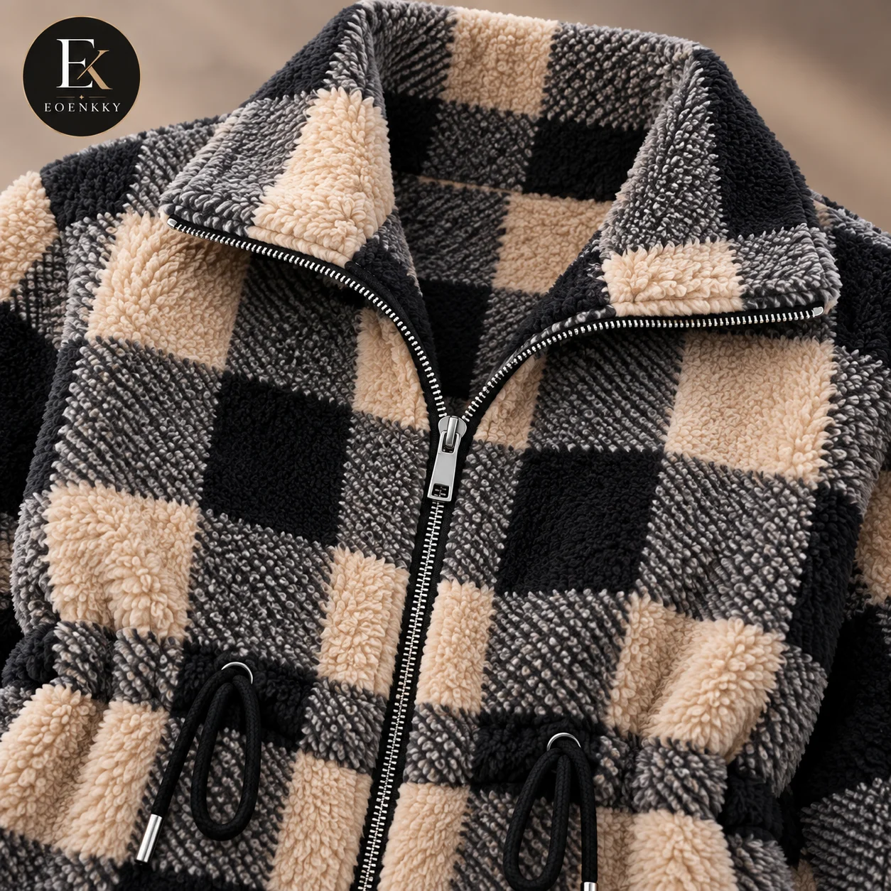EOENKKY Women Plaid Sherpa Jac - Sherpa Coat Women review and price