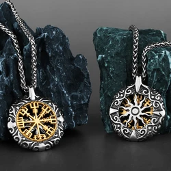 Original Stainless Steel Fashion Personality Viking Rune Amulet Hollow Men's Pendant Girlfriend Sweater Chain Jewelry Wholesale