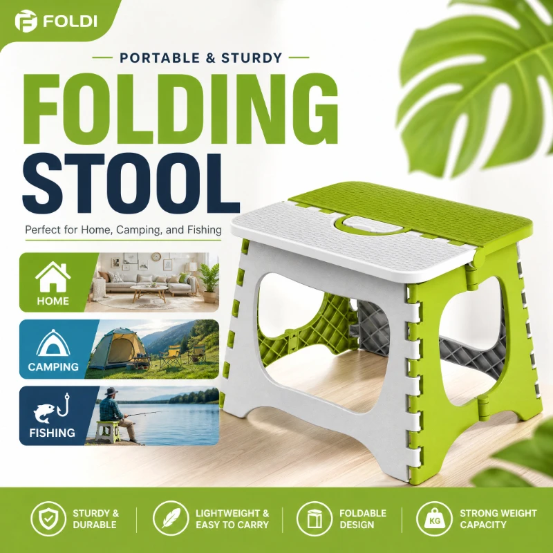 Outdoor Furniture From China - Zusammenklappbarer Kunststoff-Hocker mit Griff, rutschfester, tragbarer