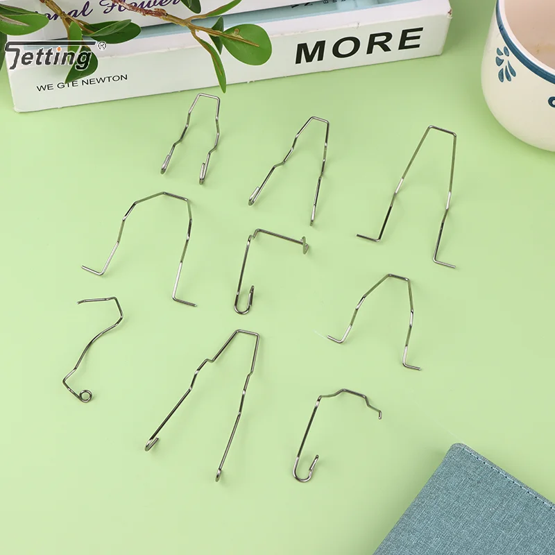 9pcs Metal Headlight Bulb Spring Clips Fits For H1 H3 H4 H7 Car Headlamp Light Bulb Retainer Spring Clips Buckles Tools