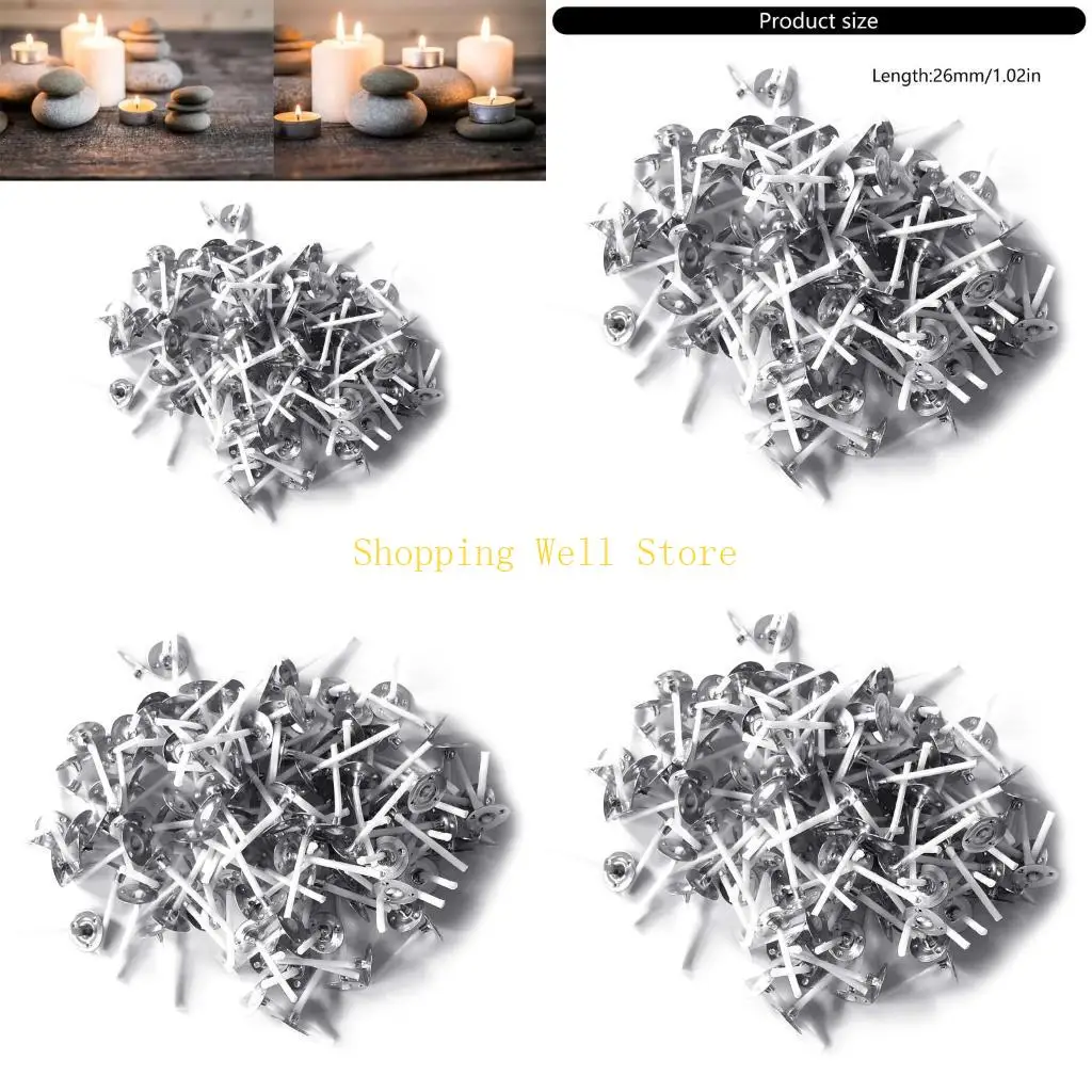 

KX4B 200Piece Nontoxic Cotton Wicks with Metal Tabs for Personalizing Crafting