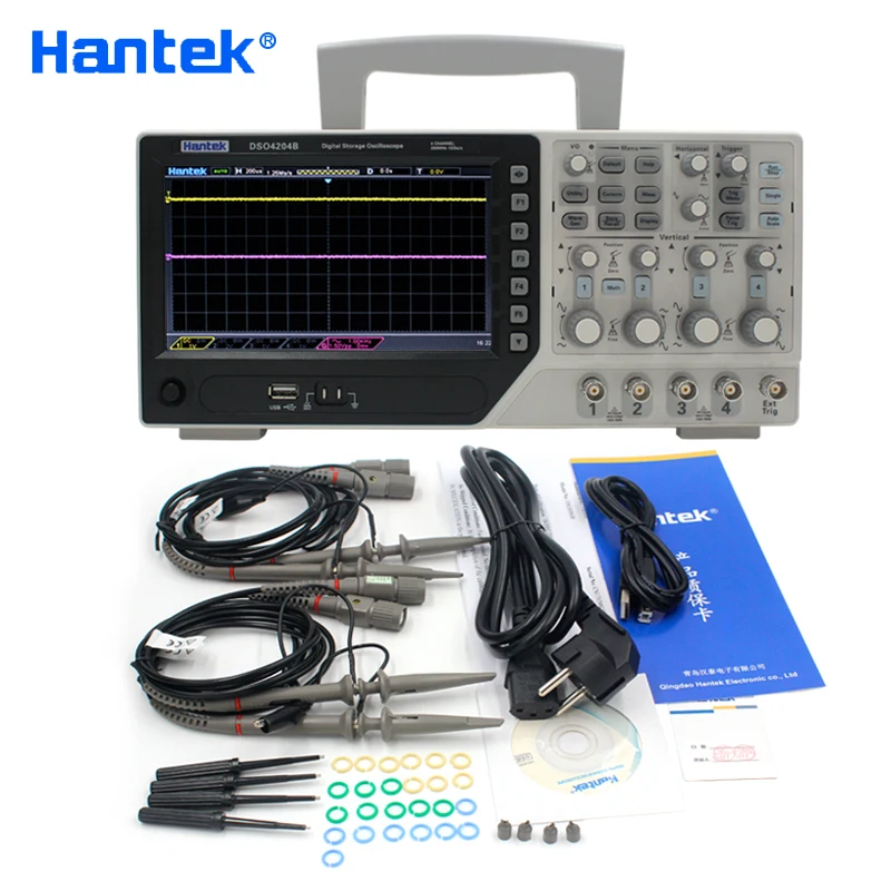 Hantek DSO4204B USB Oscilloscopes Digital 4Channels 200Mhz 1GS/s Sample Rate PC LDC Display Electric Osciloscopio