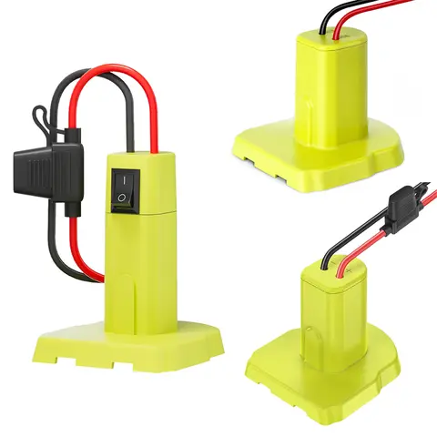 Adattatore per ruote motrici per batteria Ryobi 18V con interruttore a fusibile Connettore adattatore batteria fai-da-te per batteria Ryobi 18V Nimh/Nicd/Li-ion