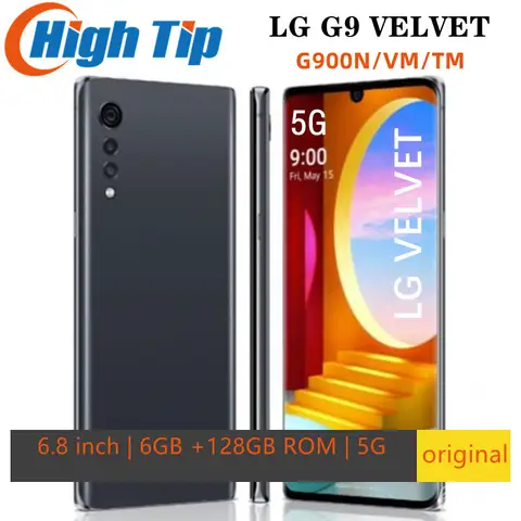 Original Unlocked LG G9 5G LM-G900N G900TM LG VELVET Mobile Phone 6GB Ram 128GB Rom 6.8'' Screen  SmartPhone Cell Phone