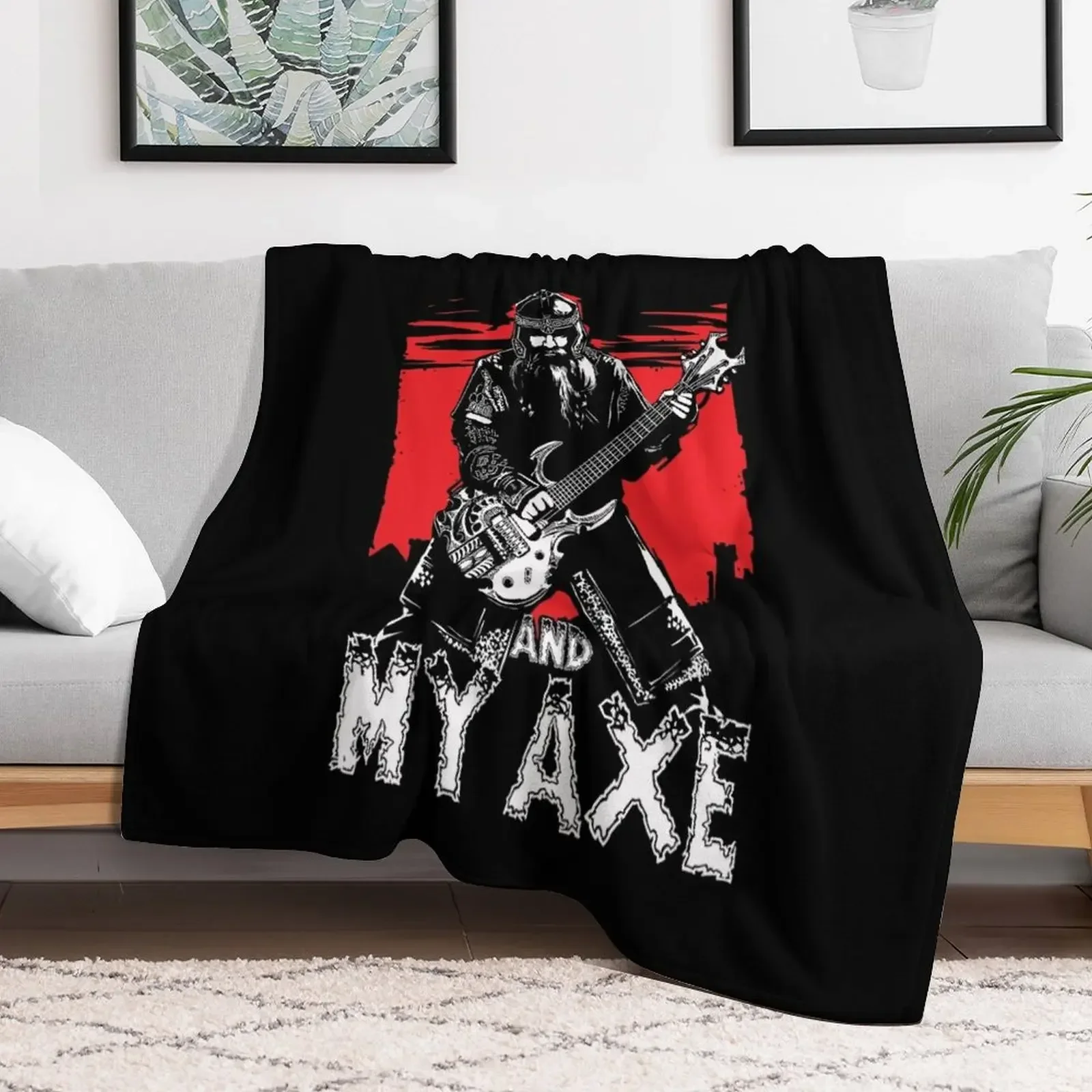 Gimli and My Axe Heavy Metal Throw Blanket Luxury Thermal Blankets