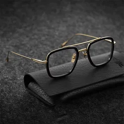 Tony Stark Robert Downey Men Women Sunglasses Fashion Square Frame Transparent Lenses UV400 Sun Glasses Male Ladies Eyewear 2025