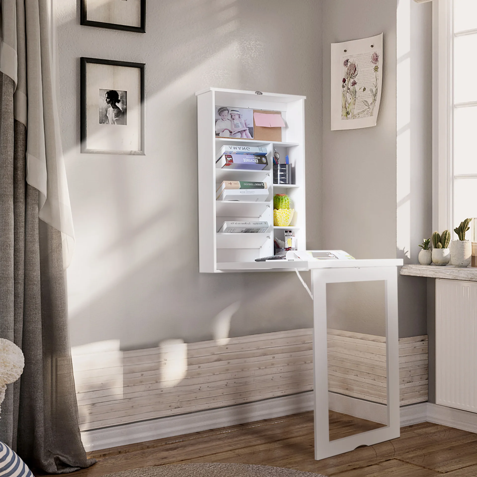 Wall-mounted folding table household portable table space-saving creative living room wall-mounted desk bar folding table
