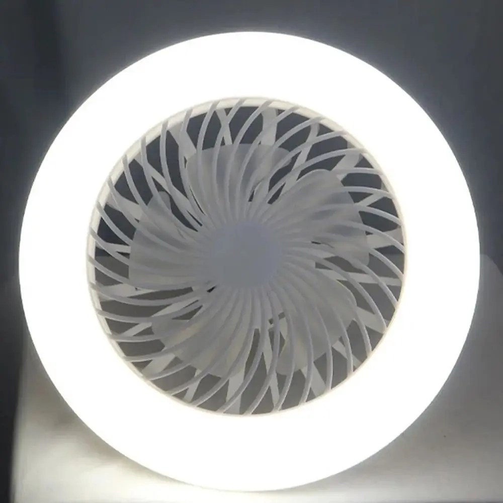 Lighting Fixtures 2-in-1 LED Fan Light Remote Control Smart LED Lamp Bead Creative Modern E27 Screw Fan Light Living Room