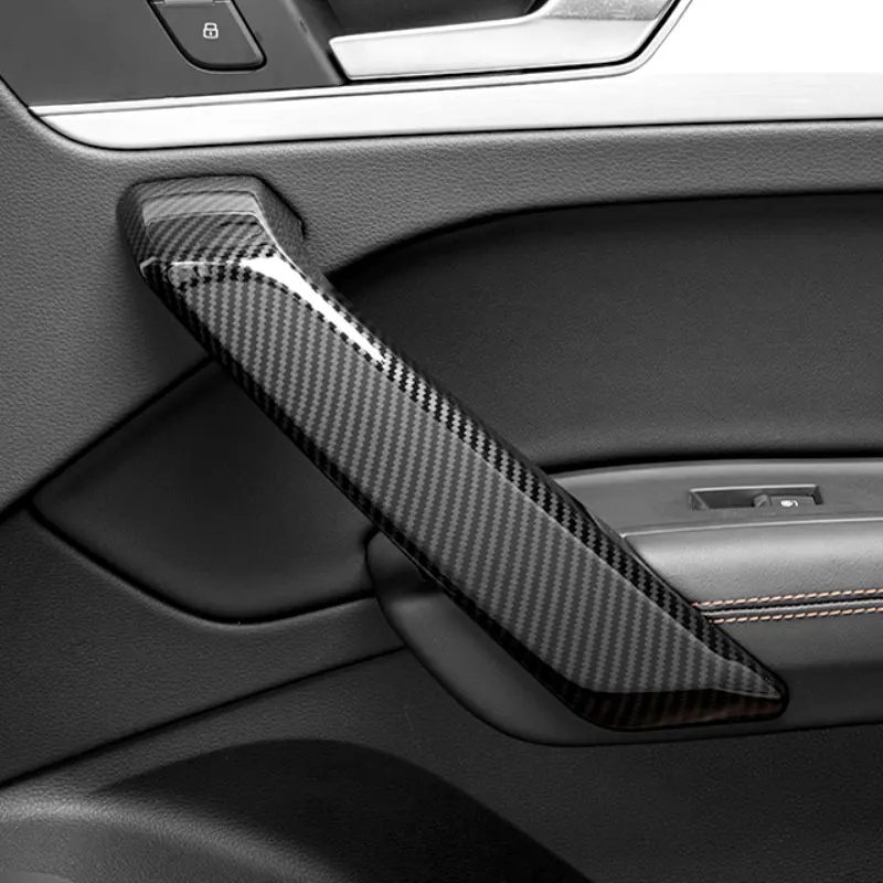 

ABS Carbon Fiber Interior Door Handle Pull Outside Cover Trim For Audi Q5 Sportback SQ5 2018 2019 2020 2021 Inner Accessories