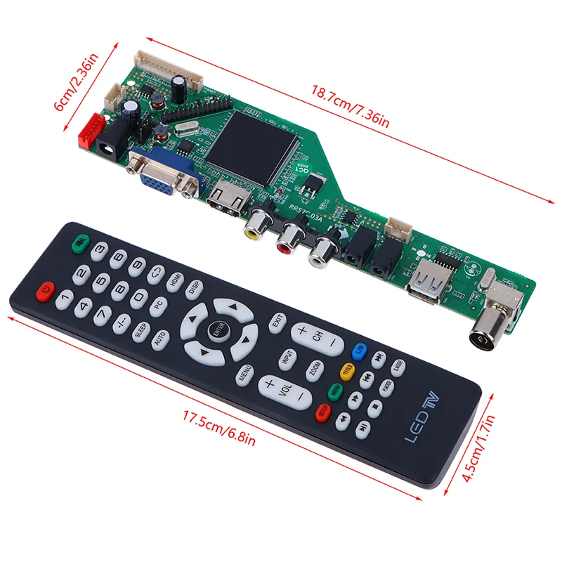 Carte de lecteur LCD TV RR52Robin 03A Carte de pilote de contrôleur TV DVB-T2 de signal numérique DVB-T LCD TV Carte mère Kit de détartreur universel