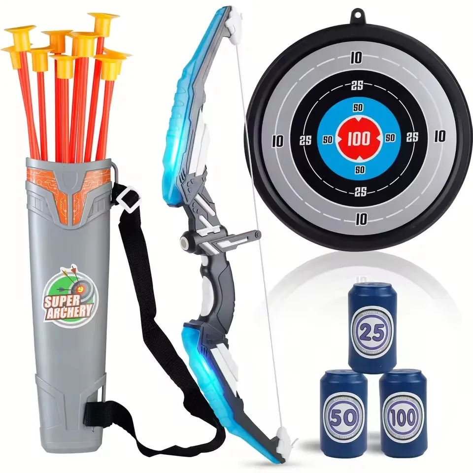 キッズLEDアーチェリーおもちゃセット、手と目のコーディネーショントレーニング、複数のセットオプション、屋内屋外スポーツギフト、ハロウィン/クリスマス