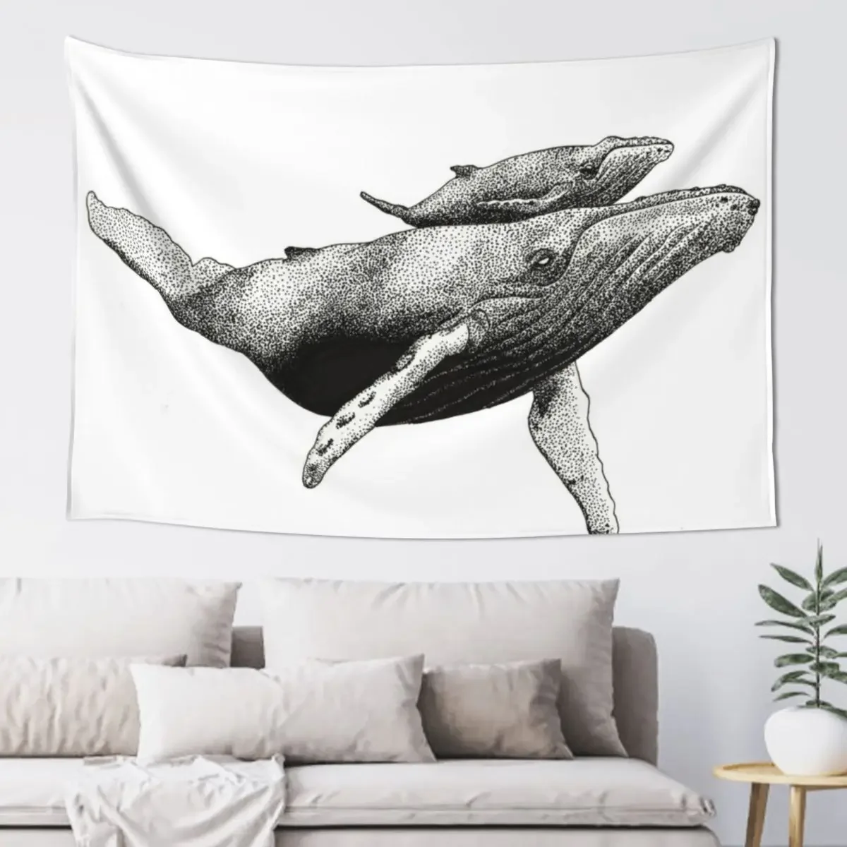 

Humpback Mom and Calf Tapestry Decoration For Bedroom Nordic Home Decor Home Decorations Aesthetic Anime Decor Tapestry