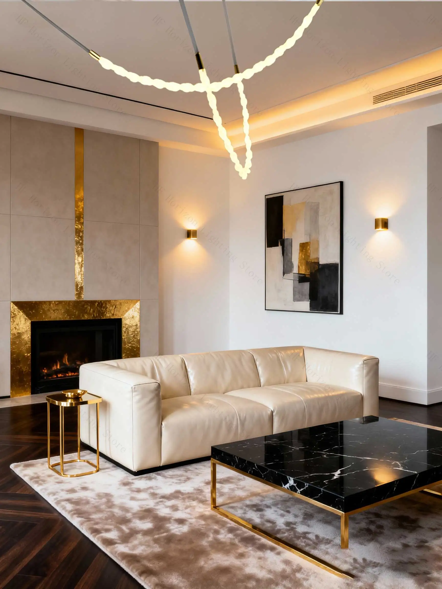 Minimalist Vintage Chandelier with Luxury Art Deco Fringe Double Height Light for Living Room and Restaurant Dining