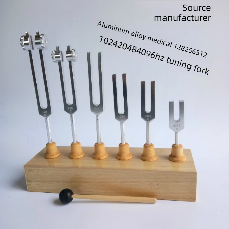 

High-quality aluminum alloy tuning fork set 6 pcs 128 256 512 1024 2048 4096HZ gift tuning fork