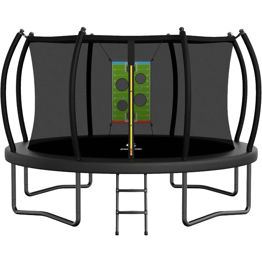 

Открытый батут для отдыха 14 футов, 12 футов, 10 футов, 8 футов с защитной сеткой для взрослых и антикоррозийный, одобренный ASTM, черный