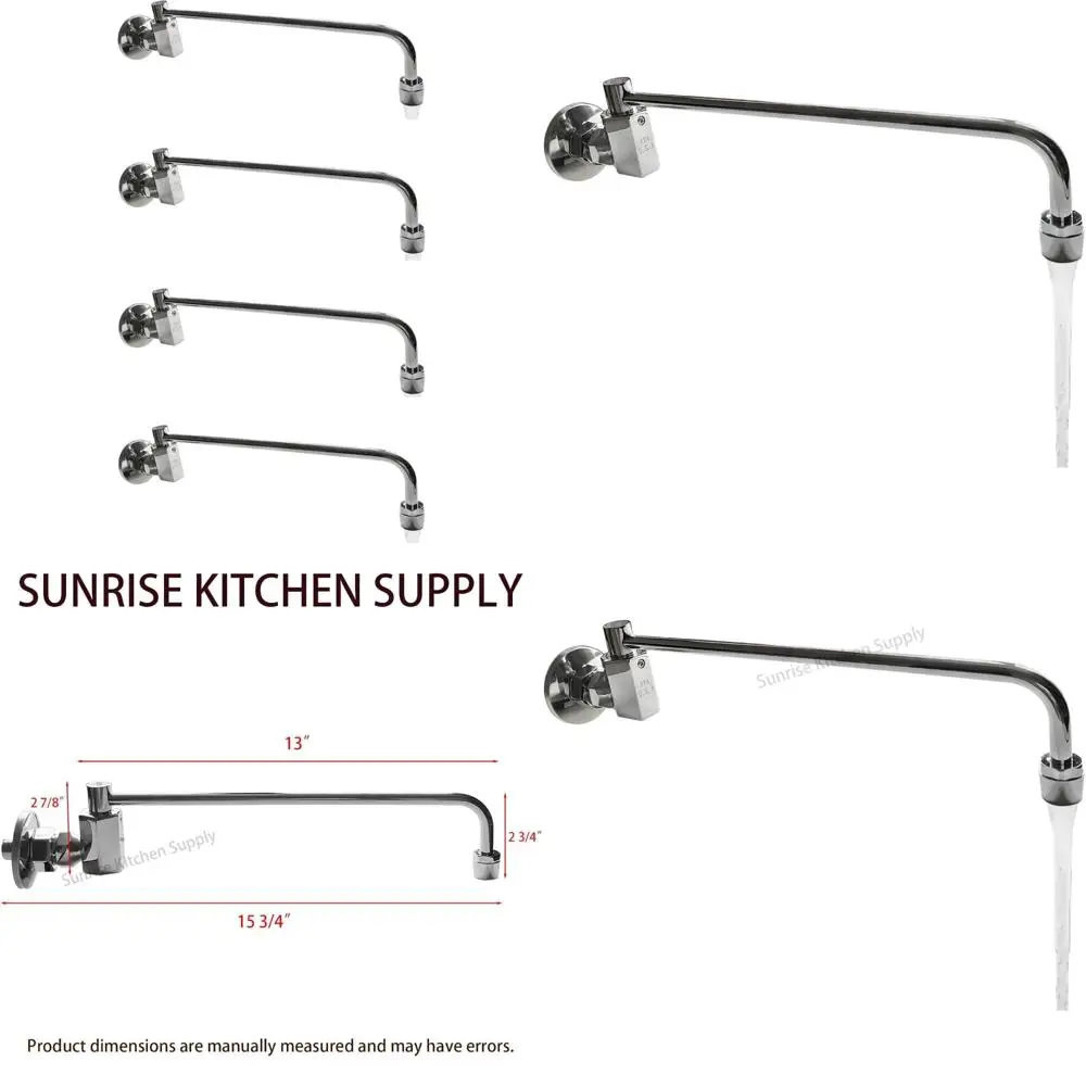 

Automatic Heavy-Duty 12 Water Flow Swing Faucet for Commercial Wok Range, Wall-Mounted, Pack of 4, High-Capacity Kitchen Fixture