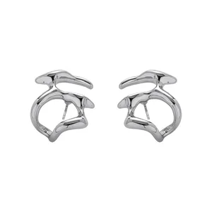 不規則な液体メタルホローイヤリングスタイルヒップホップパンクファッションパーソナリングロングイヤリングMSガールトラベルアクセサリー 12ベストセールスビッグファンシーイヤリング-12